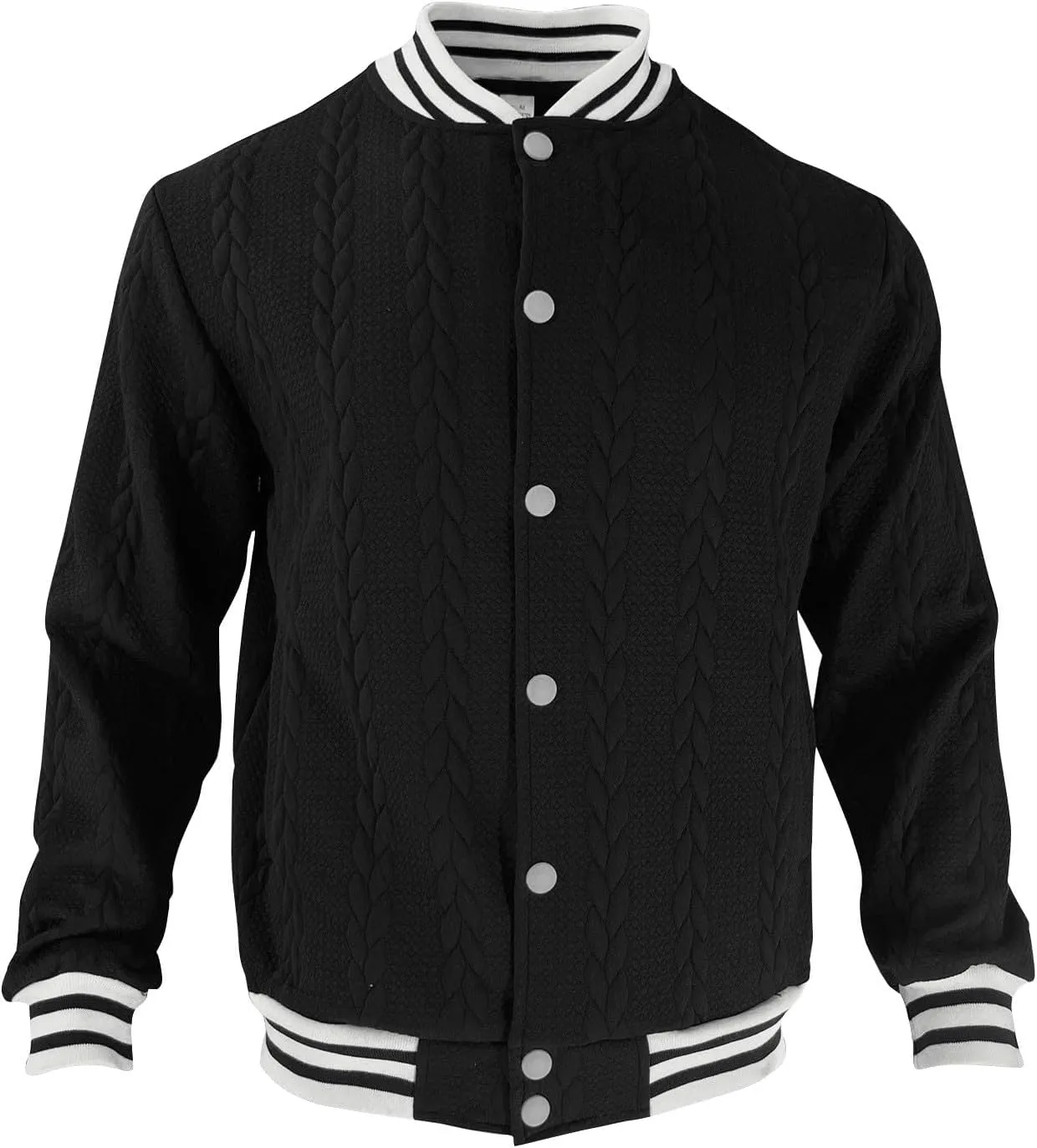 WENKOMG1 Mens Vasity Letterman Jacket Long Sleeve Slim Fit Textured Cotton Blend Baseball Jacket Fashion Bomber Jackets