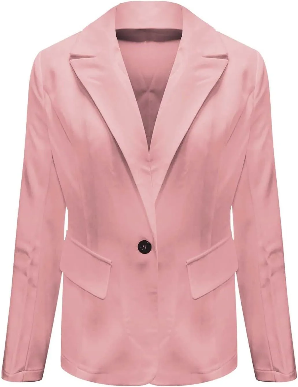 Women Blazers for Work Casual Button Lapel Open Front Business Blazer Dressy Long Sleeve Suit Jackets with Pocket