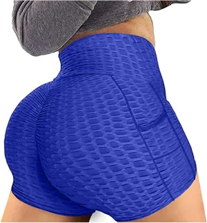 Women Butt Lift Yoga Shorts Tummy Control Plus Size High Waist Butt Lifting Compression Running Textured Booty Leggings