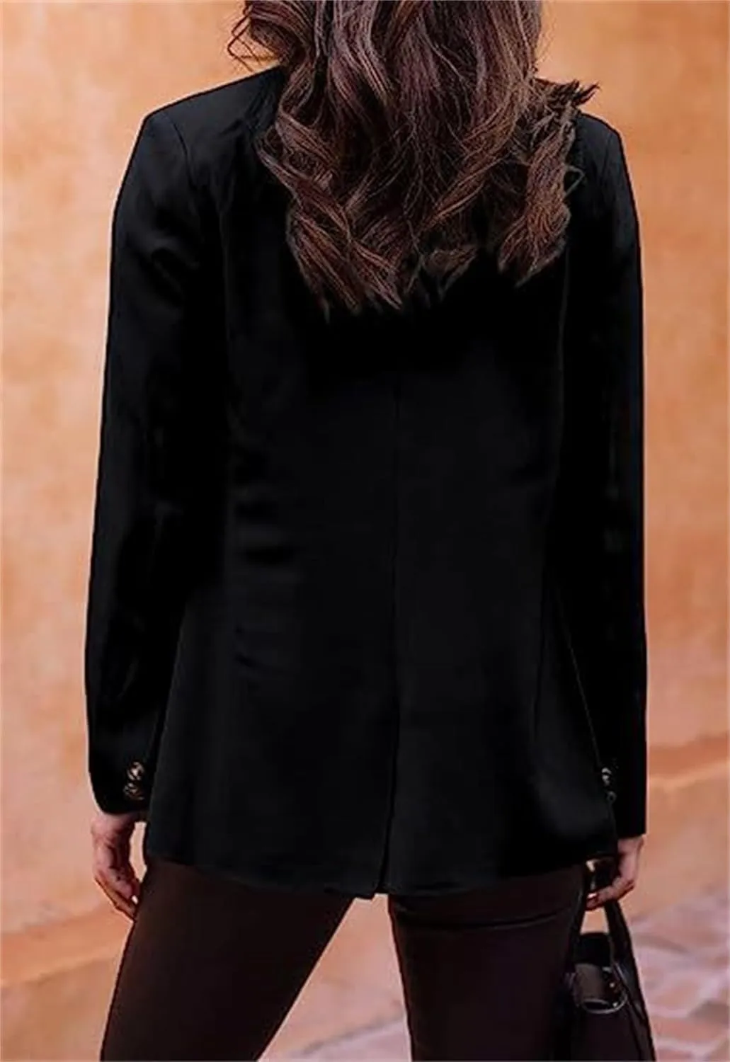 Women Casual Blazer Busniess Long Sleeve Jacket Lightweight Button Work Suit Open Front Cardigan Outwear