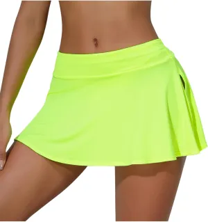 Women Gym Fitness Skirts Workout Yoga Mini Skirt High Waist Split Tennis Skirts Ladies Active Short Skirt