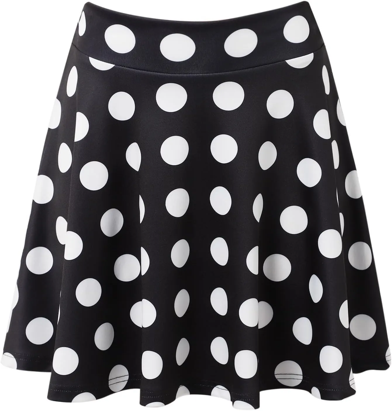 Women Pleated Mini Skirt for Summer Dot Color Print A-Line Stretch Flared Mini Skirts for Women Summer Streetwear