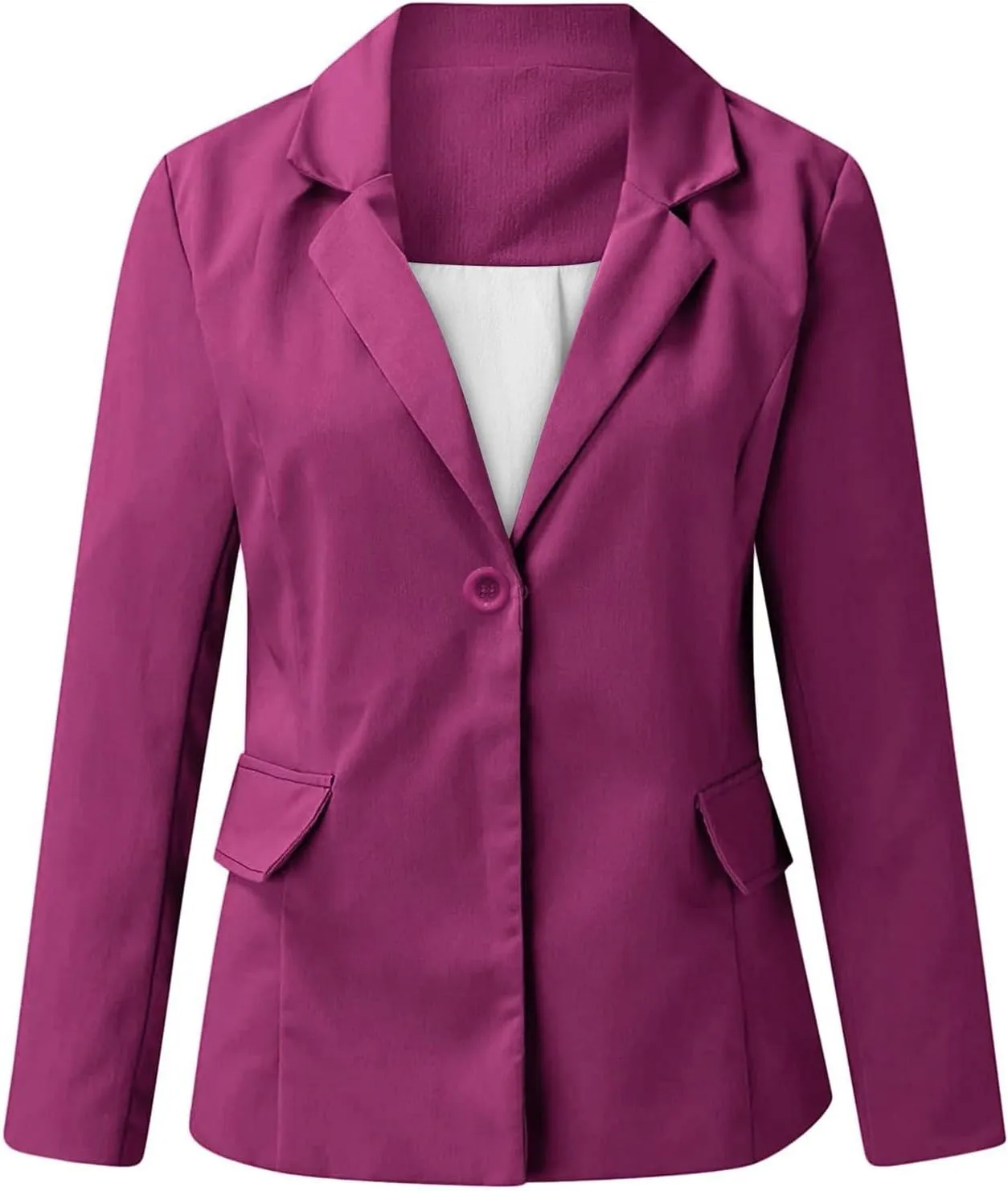 Womens 2024 Fall Casual Blazers Long Sleeve Lapel Open Front Button Work Business Lightweight Jackets with Pockets