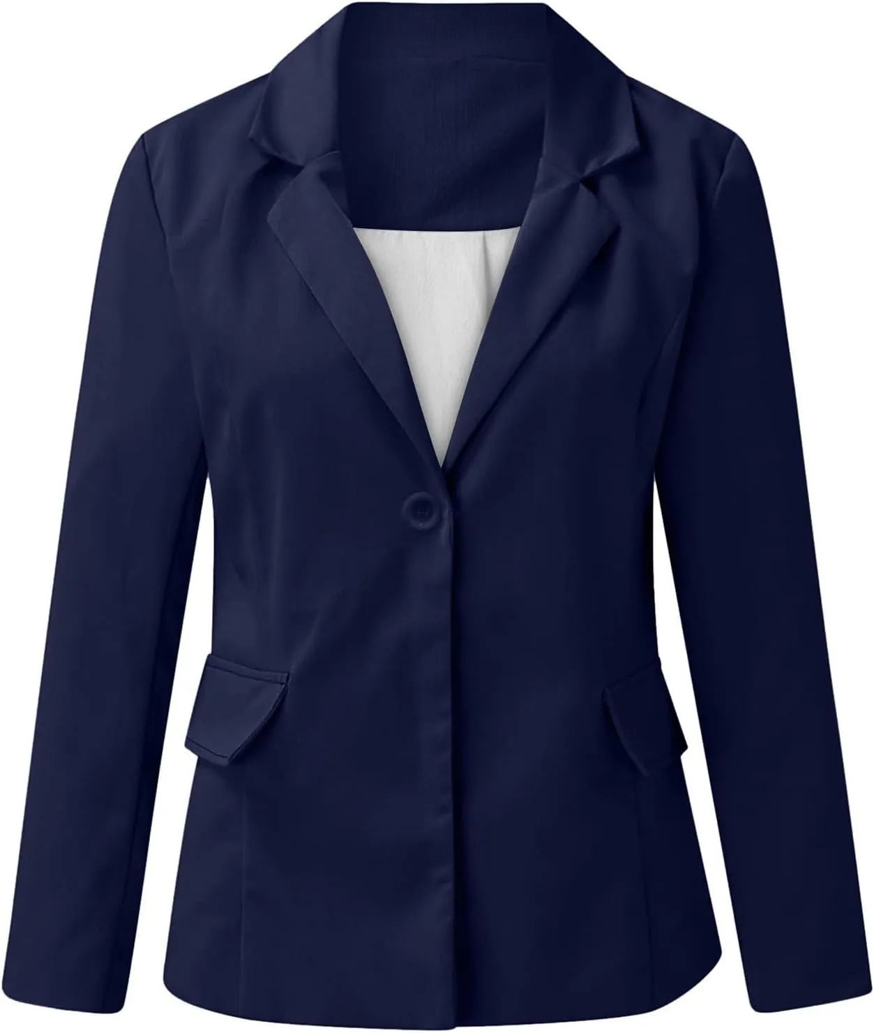 Womens 2024 Fall Casual Blazers Long Sleeve Lapel Open Front Button Work Business Lightweight Jackets with Pockets