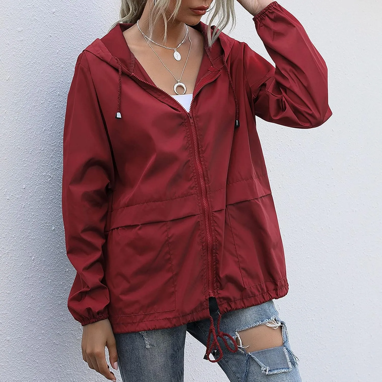Women's 2025 Plaid Shacket Jacket Casual Button Wool Blend Winter Tartan Trench Coat With Pockets