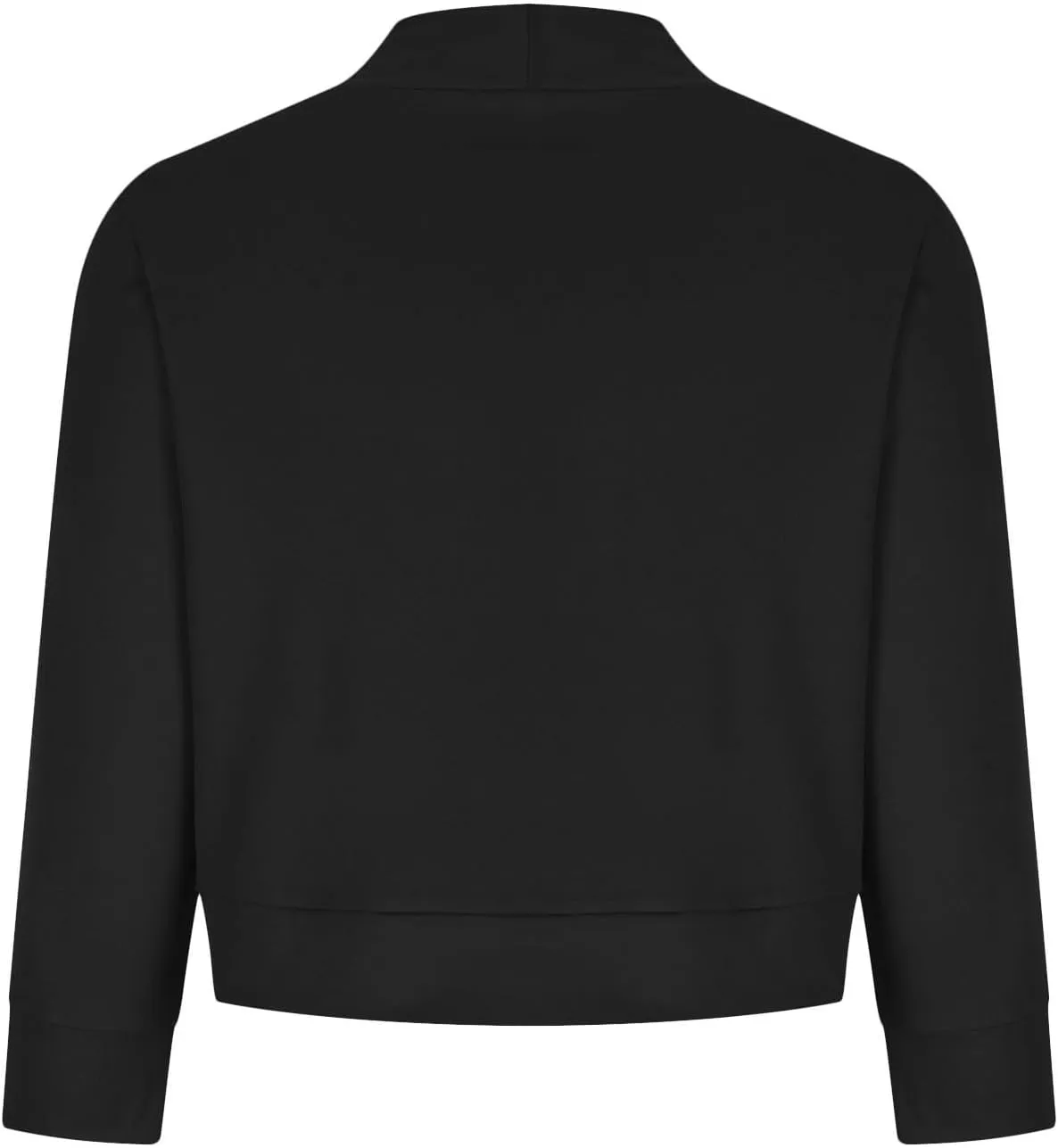 Womens 3/4 Sleeve Blazers Casual Open Front Cardigan Jackets Lightweight Collarless Cropped Work Office Blazer