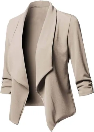 Womens Blazer 2024 Fall Bussiness Casual Sleeve Casual Women's Coat Work Professional Office Outfits Lapel Pockets