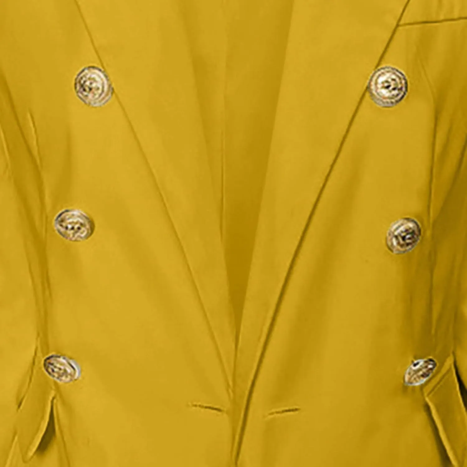 Women's Blazer Gold Casual Button Long Sleeve Work 0ffice Blazer Lightweight Open Front Lapel Jackets Trendy Clothes