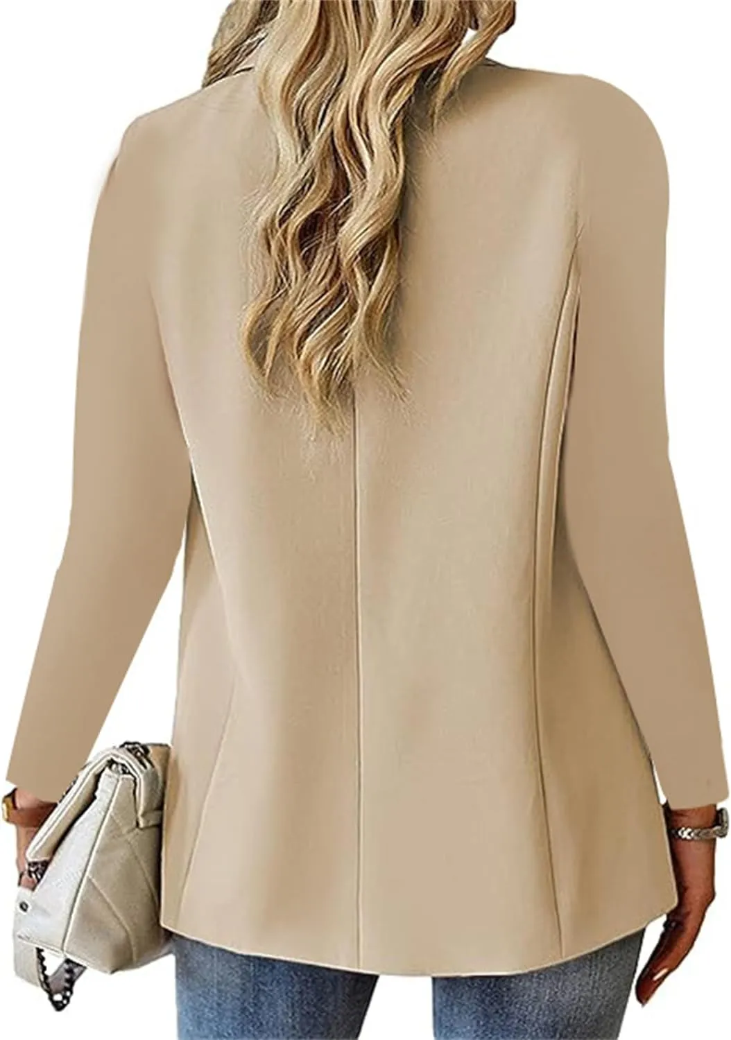 Womens Blazer Jackets Business Casual Long Sleeve Open Front Work Office Blazers Notch Collar Button Suit Jackets