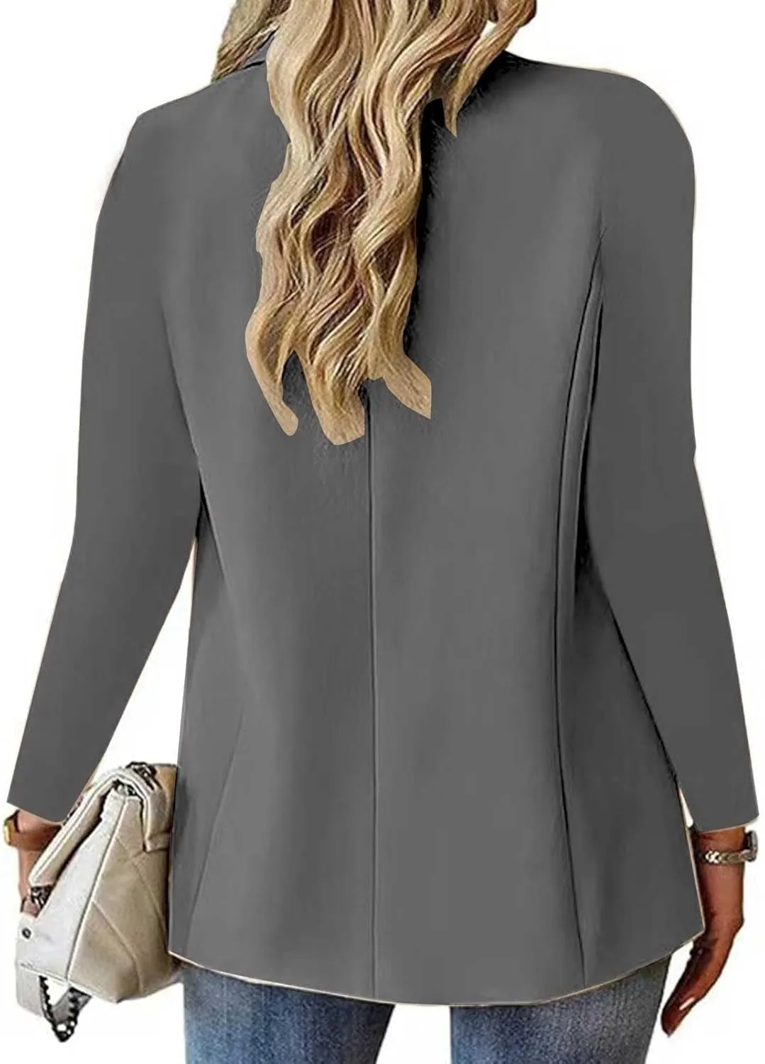 Womens Blazer Jackets Business Casual Long Sleeve Open Front Work Office Blazers Notch Collar Button Suit Jackets