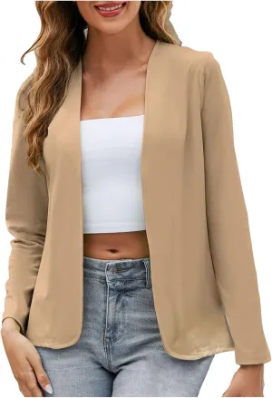 Women's Blazers Business Casual Suit Jackets Fashion Work Office Blazer Coats Open Front Long Sleeve Cardigans