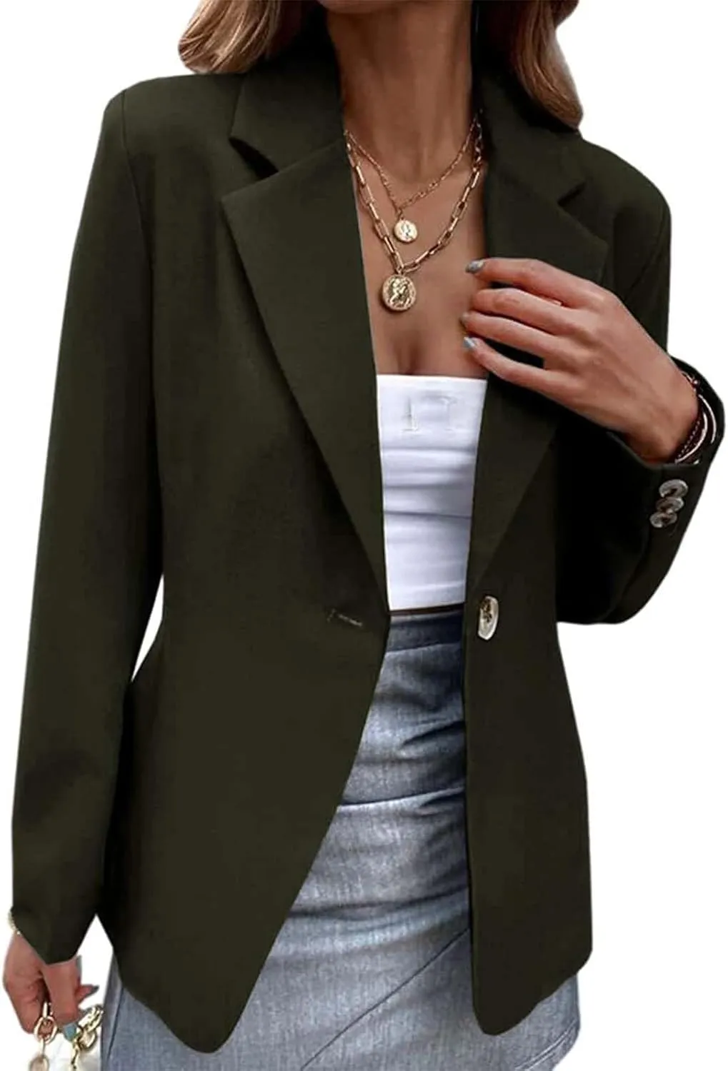 Womens Blazers Casual Lightweight Open Front Cardigan Suit Business Lapel Long Sleeve Work Office Blazer