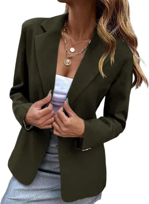 Womens Blazers Casual Lightweight Open Front Cardigan Suit Business Lapel Long Sleeve Work Office Blazer