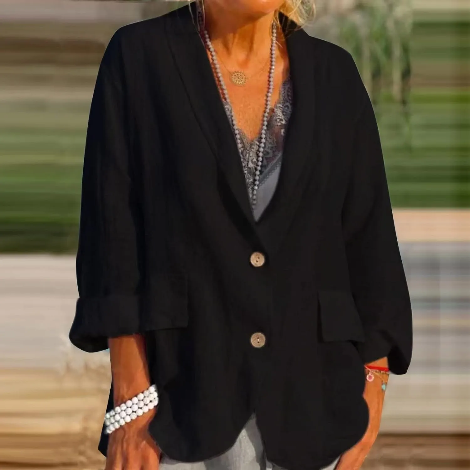 Womens Blazers for Work Casual 2025 Open Front Fashion Blazers Jacket Lightweight Office Work Business
