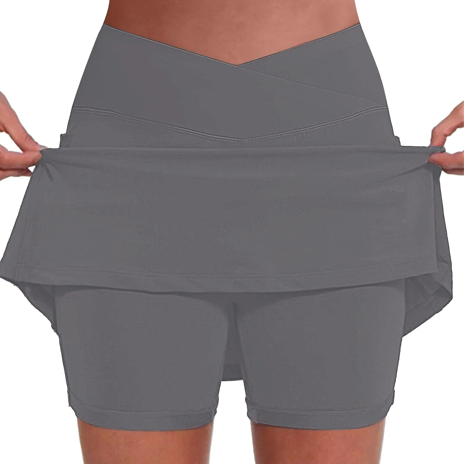 Women's Boho Skirts 2025 Summer Athletic Loose Trendy Drawstring Solid Color Yoga Fitness Tennis Skirt, S-5XL