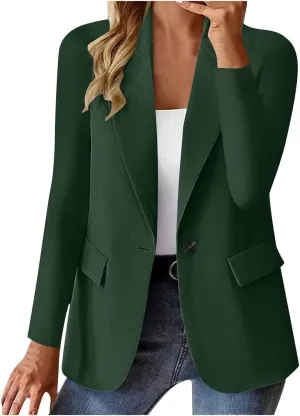 Womens Business Casual Blazer Spring Cardigan Lapel Button Down Solid Suit Jacket with Lined Office Work Clothes 2025