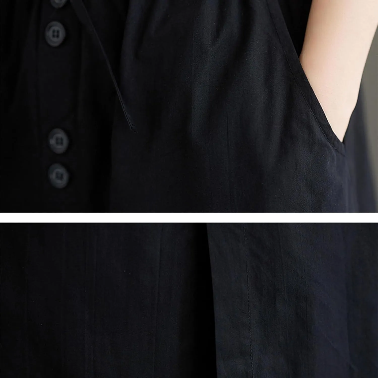 Women's Button Front Cotton Midi Skirt Summer Dressy A-Line Pencil Skirts Drawstring High Waist Office Work Skirt