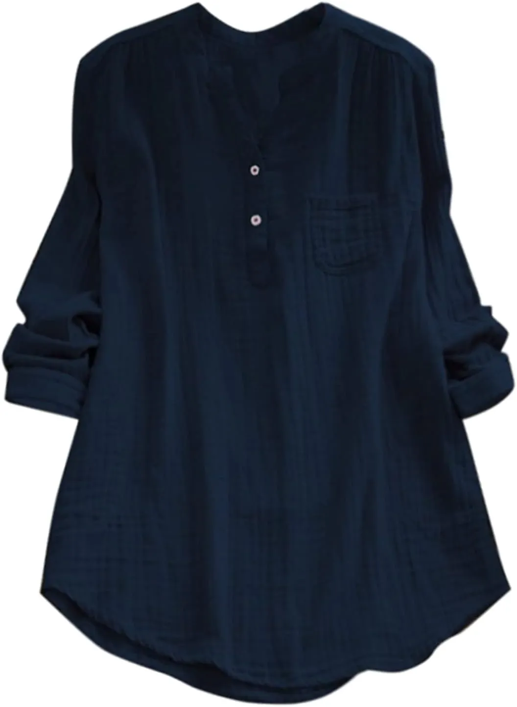 Womens Button Up Shirt Solid Short Sleeve Linen Summer Casual Basic Blouse Tops Loose Tee Shirt