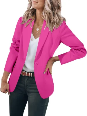 Womens Casual Blazers Business Casual Jackets Long Sleeve Notch Lapel Work Office Blazers Open Front Suit Jacket