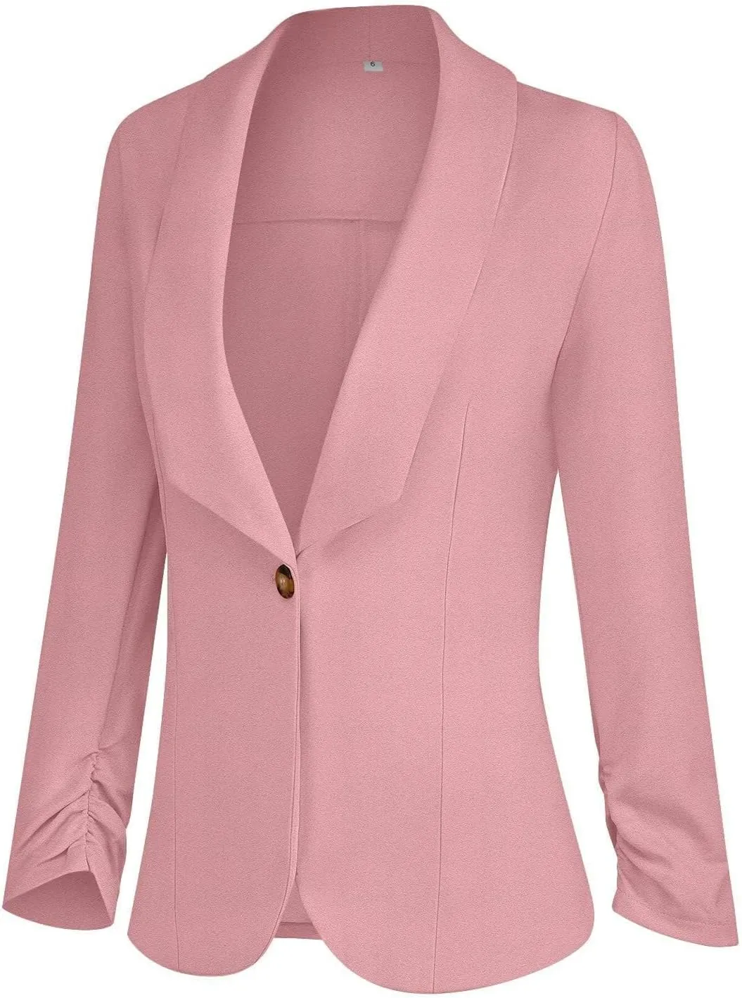 Womens Casual Blazers Loose Fit Lapel One Button Long Sleeve Suit Jackets Business Solid Color Office Work Jackets