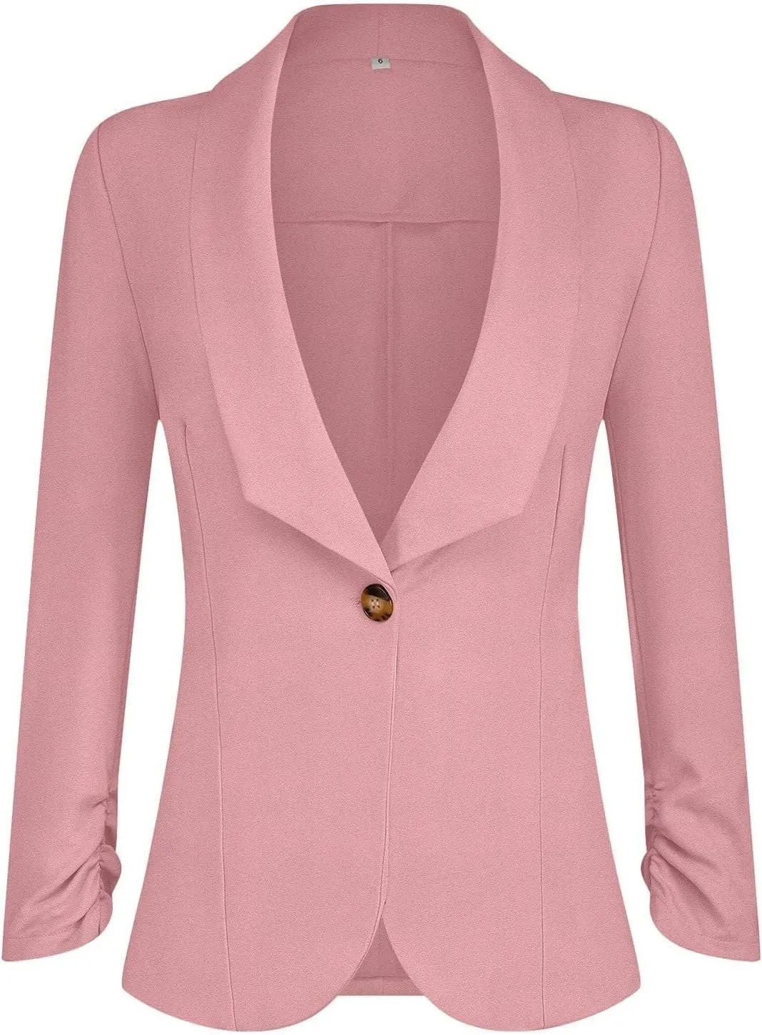 Womens Casual Blazers Loose Fit Lapel One Button Long Sleeve Suit Jackets Business Solid Color Office Work Jackets