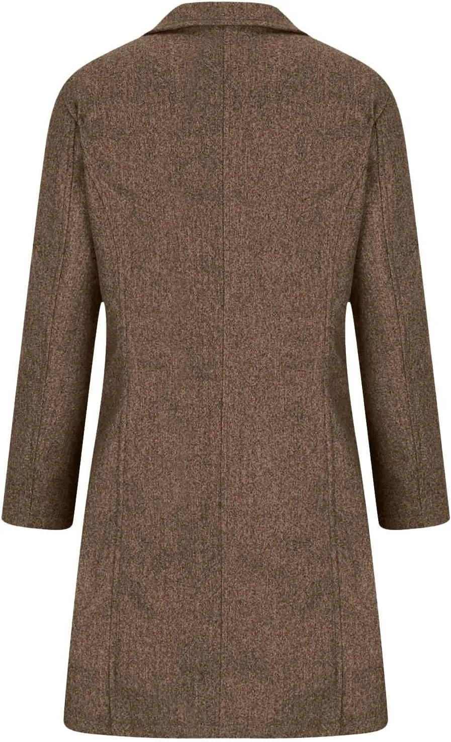 Women's Casual Thicken Wool Blend Stand Collar Single Breasted Warm Winter Coat Business Wool Pea Coats for Women