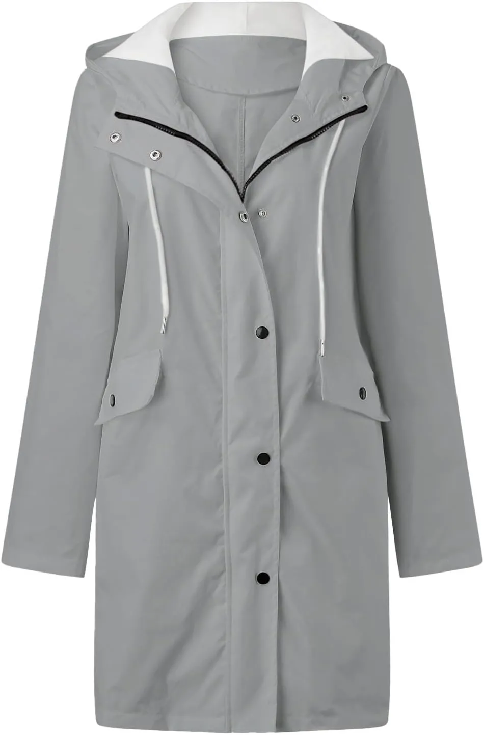 Women's Double-breasted Notch Lapel Peacoat Long Sleeve Wool Blend Coat Mid-Length Thicken Warm Outwear