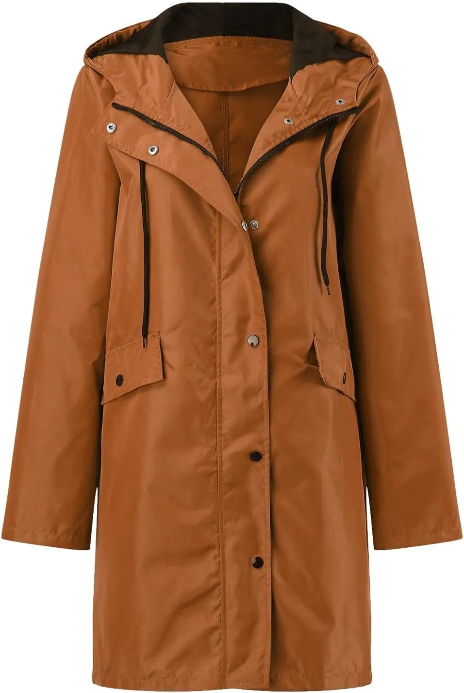 Women's Double-breasted Notch Lapel Peacoat Long Sleeve Wool Blend Coat Mid-Length Thicken Warm Outwear