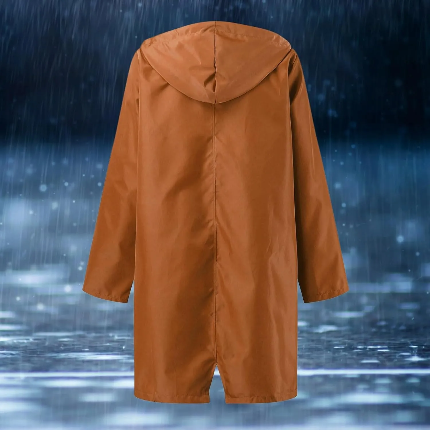 Women's Double-breasted Notch Lapel Peacoat Long Sleeve Wool Blend Coat Mid-Length Thicken Warm Outwear