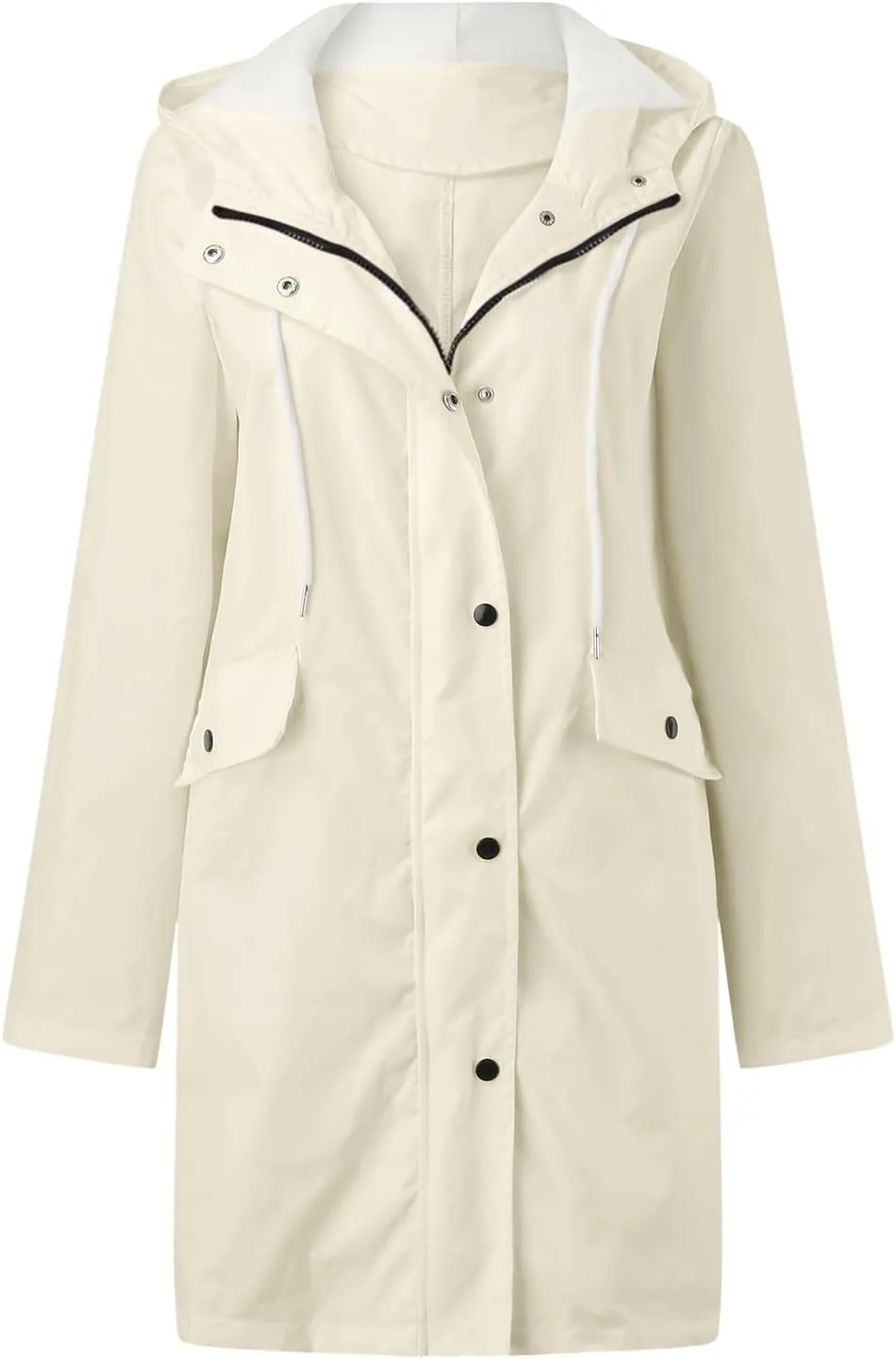 Women's Double-breasted Notch Lapel Peacoat Long Sleeve Wool Blend Coat Mid-Length Thicken Warm Outwear