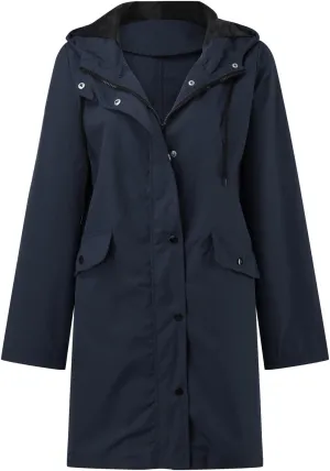 Women's Double-breasted Notch Lapel Peacoat Long Sleeve Wool Blend Coat Mid-Length Thicken Warm Outwear