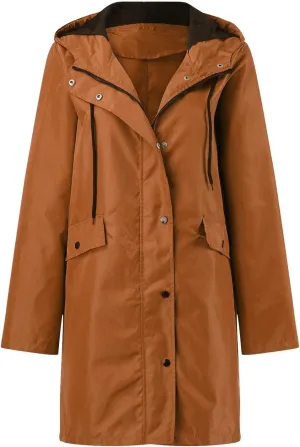Women's Double-breasted Notch Lapel Peacoat Long Sleeve Wool Blend Coat Mid-Length Thicken Warm Outwear