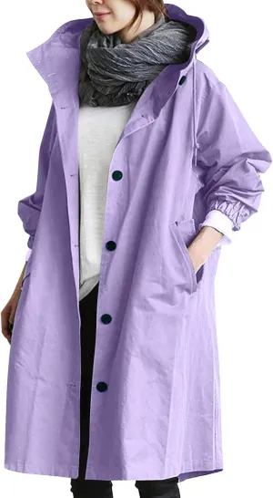 Women's Elegant Wool Blend Trench Coat Winter Outcoat Mid-Long Windproof Lapel Slim Pea Coats