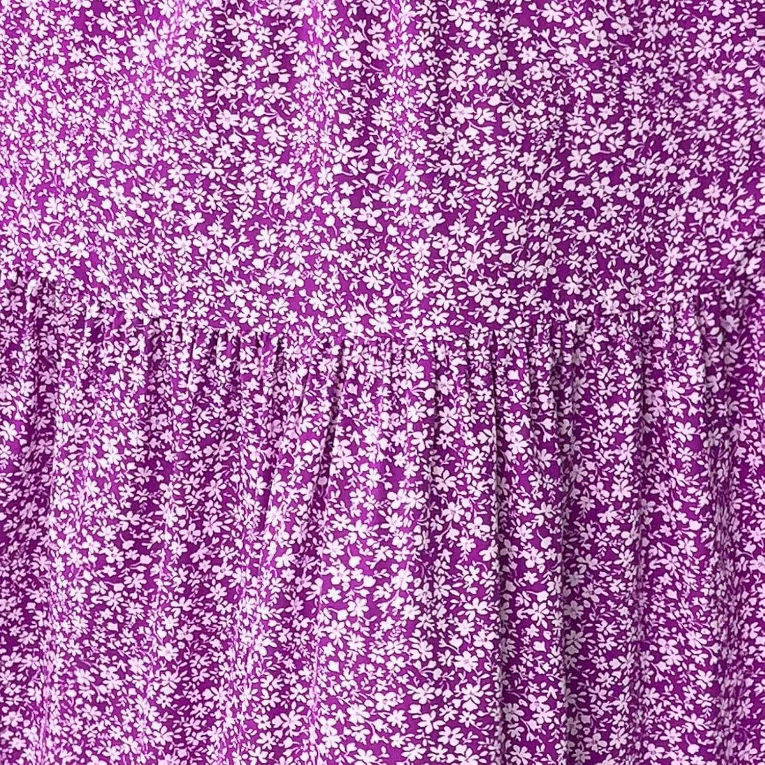 Women's Floral Maxi Skirt Casual Summer Elastic High Waisted Skirts Tiered Flowy Swing A Line Long Skirts with Pockets