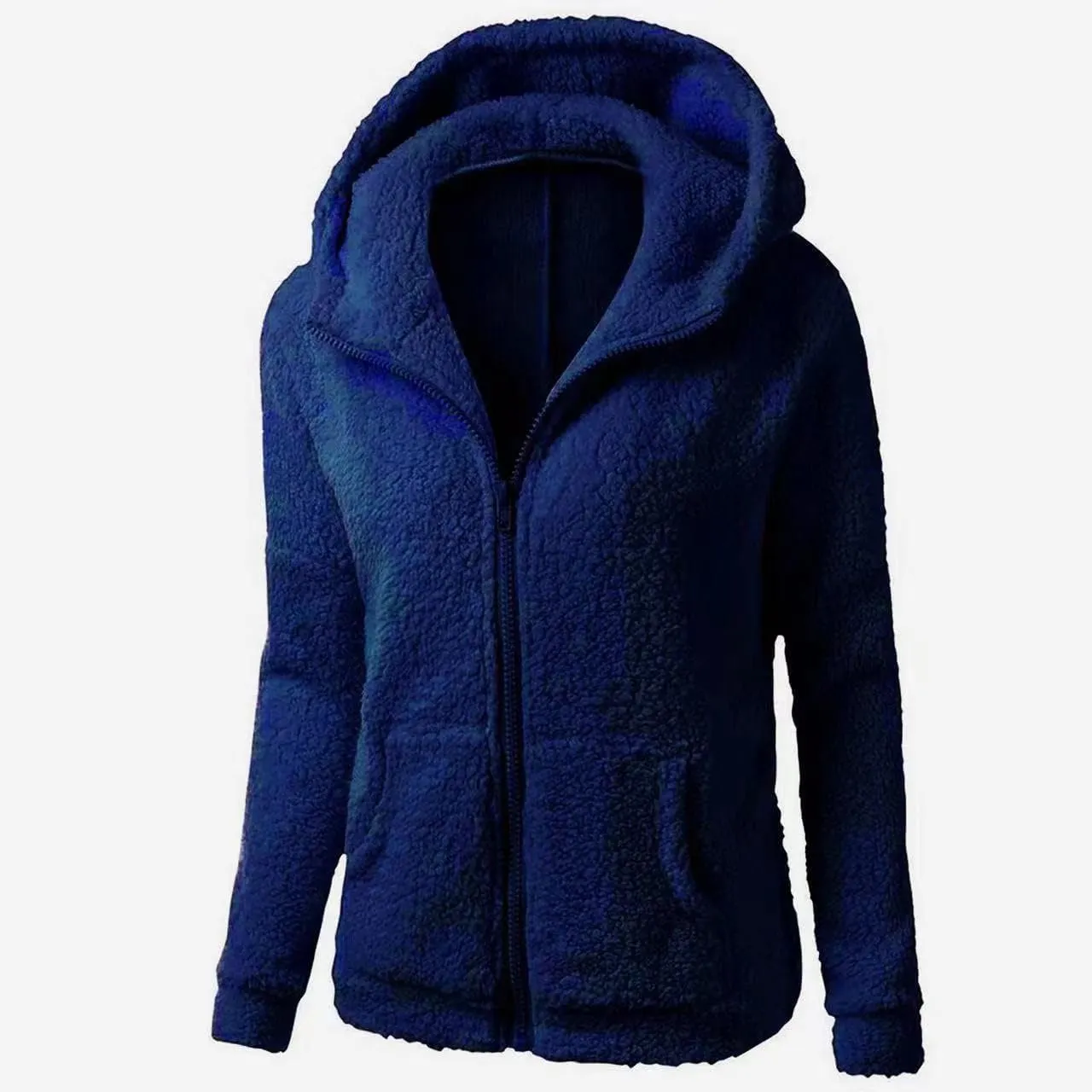 Womens Fluffy Hoodies Sherpa Lightweight Fleece Lined Fall Winter Coats Fuzzy Comfy Warm Plus Size Zip Up Jackets