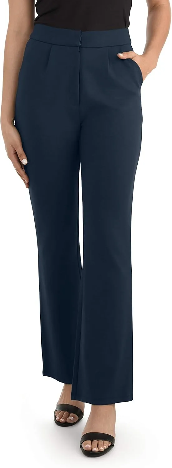 Women's High Waisted Pleated Fit and Flare Pants