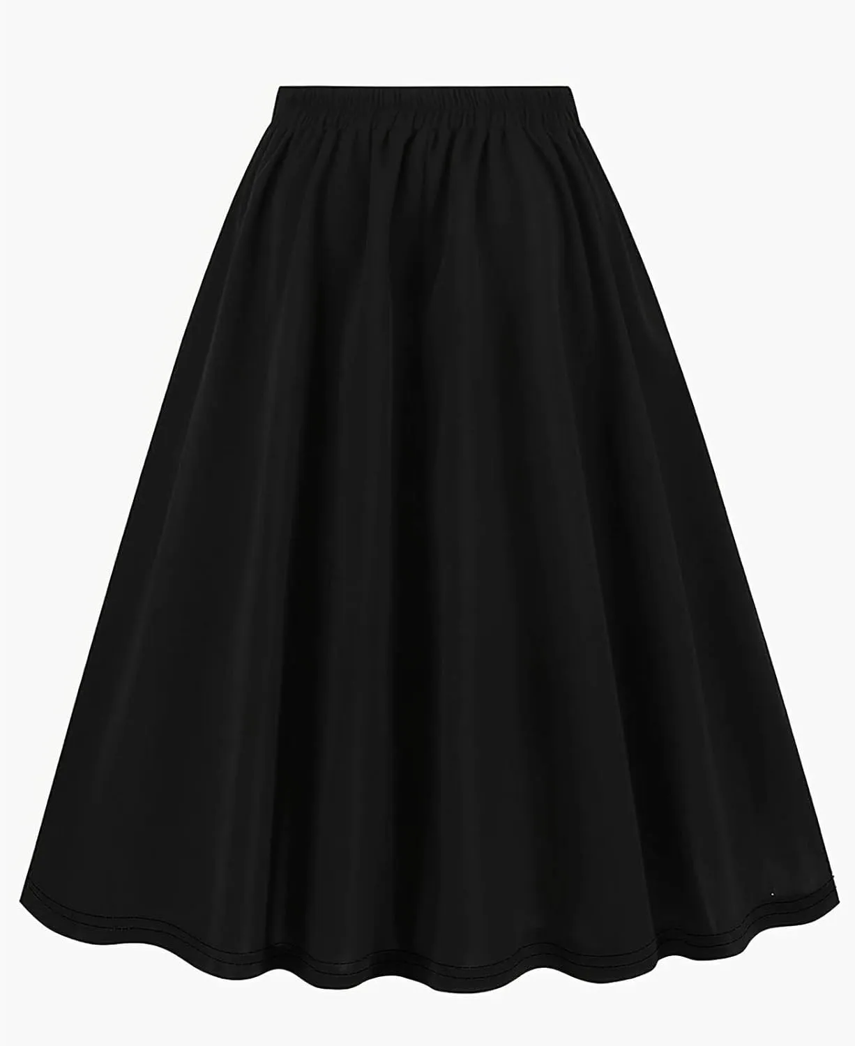 Womens High Waisted Skirts Button Front Swing A Line Vintage Midi Skirt