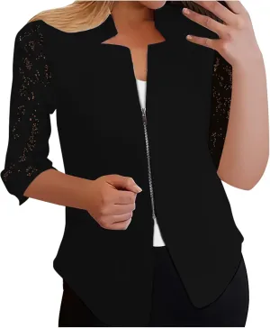 Womens Interview Clothing Fitted Cropped Blazer Solid Color Shorts Blazer Outfit Outerwear Blazer Formal Jackets