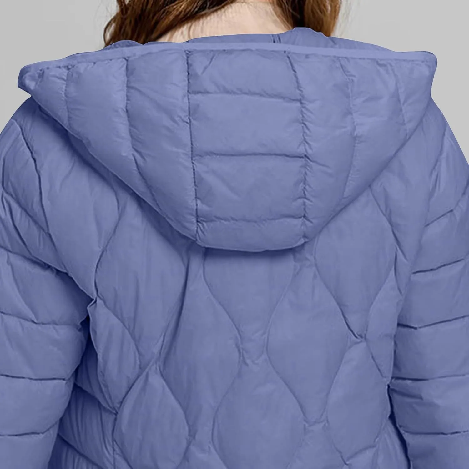 Women's Lightweight Down Coat Long Sleeve Full Zipper Puffer Padded Jackets Fall Winter Coat Casual Fashion Outerwear