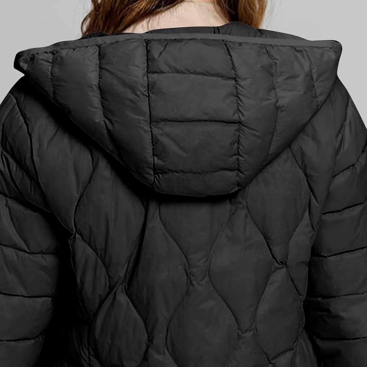 Women's Lightweight Down Coat Long Sleeve Full Zipper Puffer Padded Jackets Fall Winter Coat Casual Fashion Outerwear