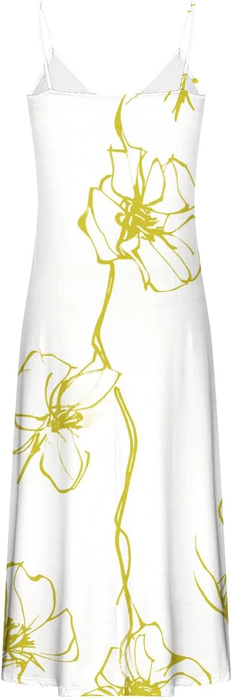 Women's Maxi Dresses 2025 Sexy Spaghetti Straps Beach Vacation Long Dress Floral Flowy Summer Dresses