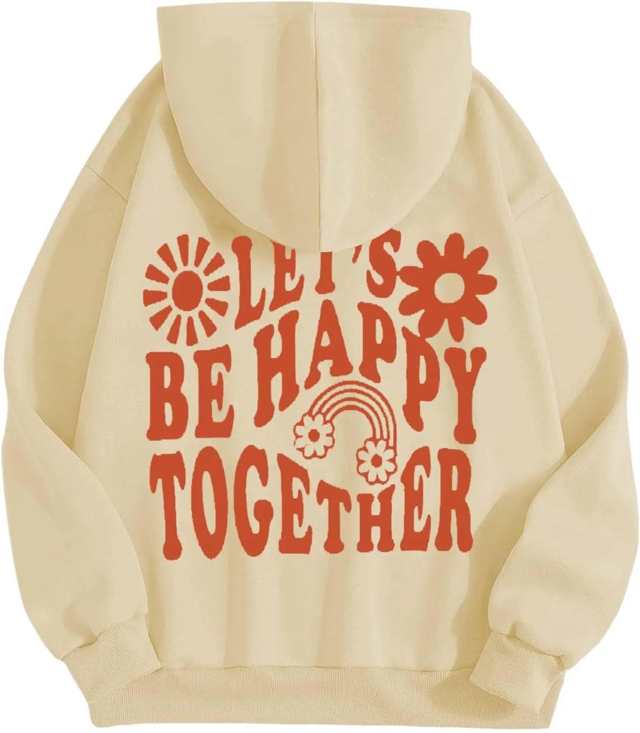 Womens Oversized Hoodies Cute Letter Print Sweatshirt Casual Preppy Floral Graphic Hoodie Winter Pullover Teen Girls