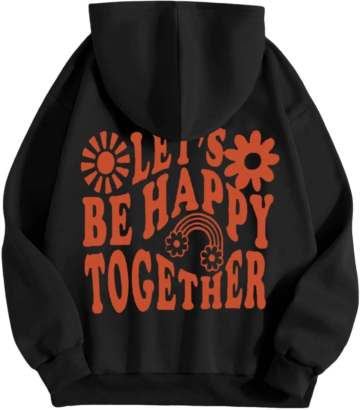 Womens Oversized Hoodies Cute Letter Print Sweatshirt Casual Preppy Floral Graphic Hoodie Winter Pullover Teen Girls