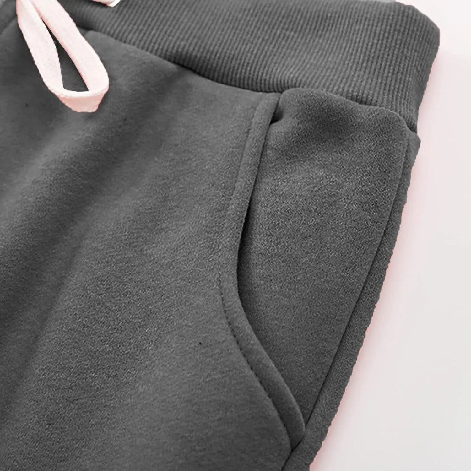 Women's Sherpa Lined Sweatpants High Waist Cinch Bottom Jogger Pants Baggy Warm Fleece Pants Casual Lounge Trousers