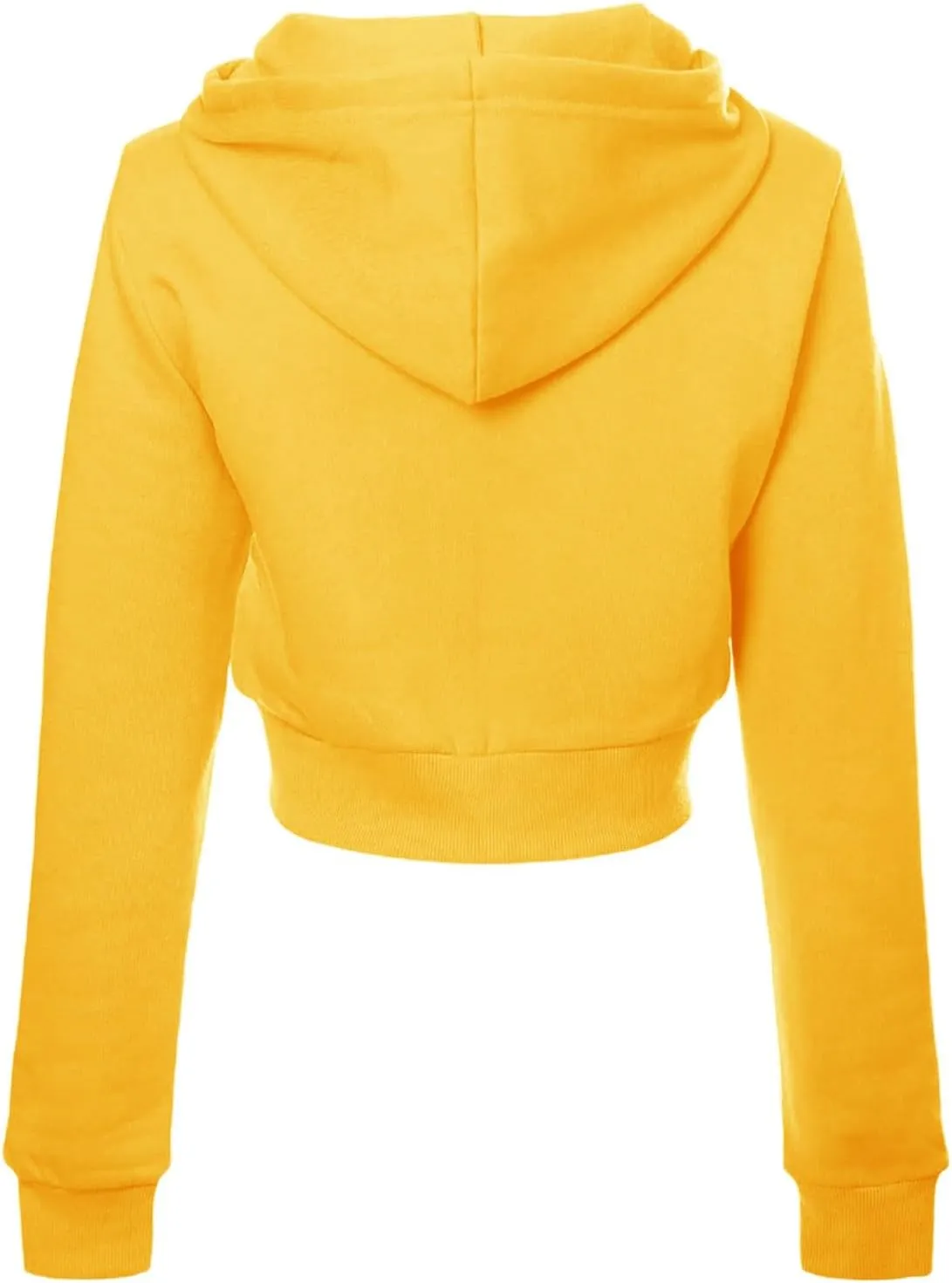 Women's Solid Fleece Long Sleeve Zip Up Crop Hoodie Jacket 2024 Fall Trendy Cropped Hoodie Sweatshirts Preppy Clothes