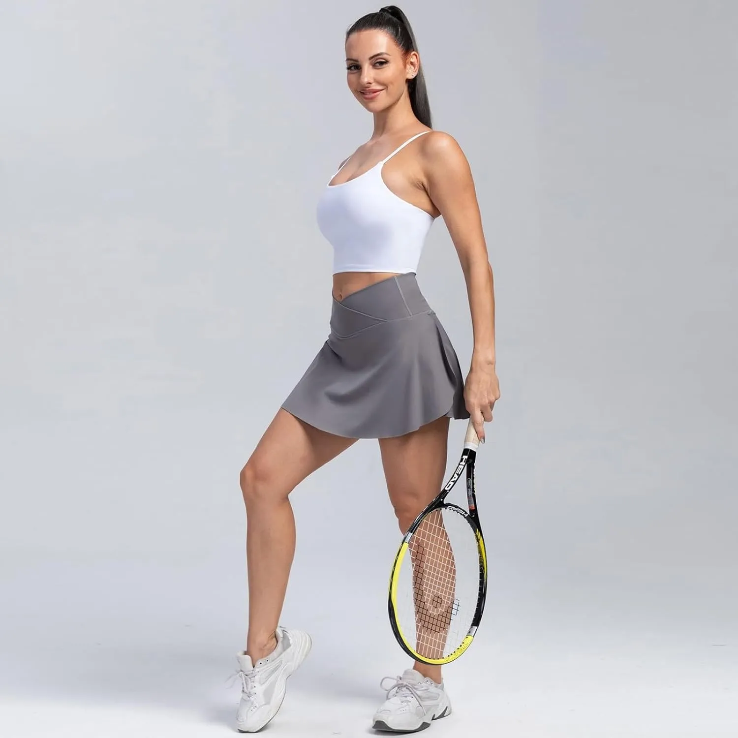 Women's Summer Athletic Loose Trendy Quick Dry Elastic High Waist Solid Color Yoga Fitness Tennis Skirts 2025, S-2XL