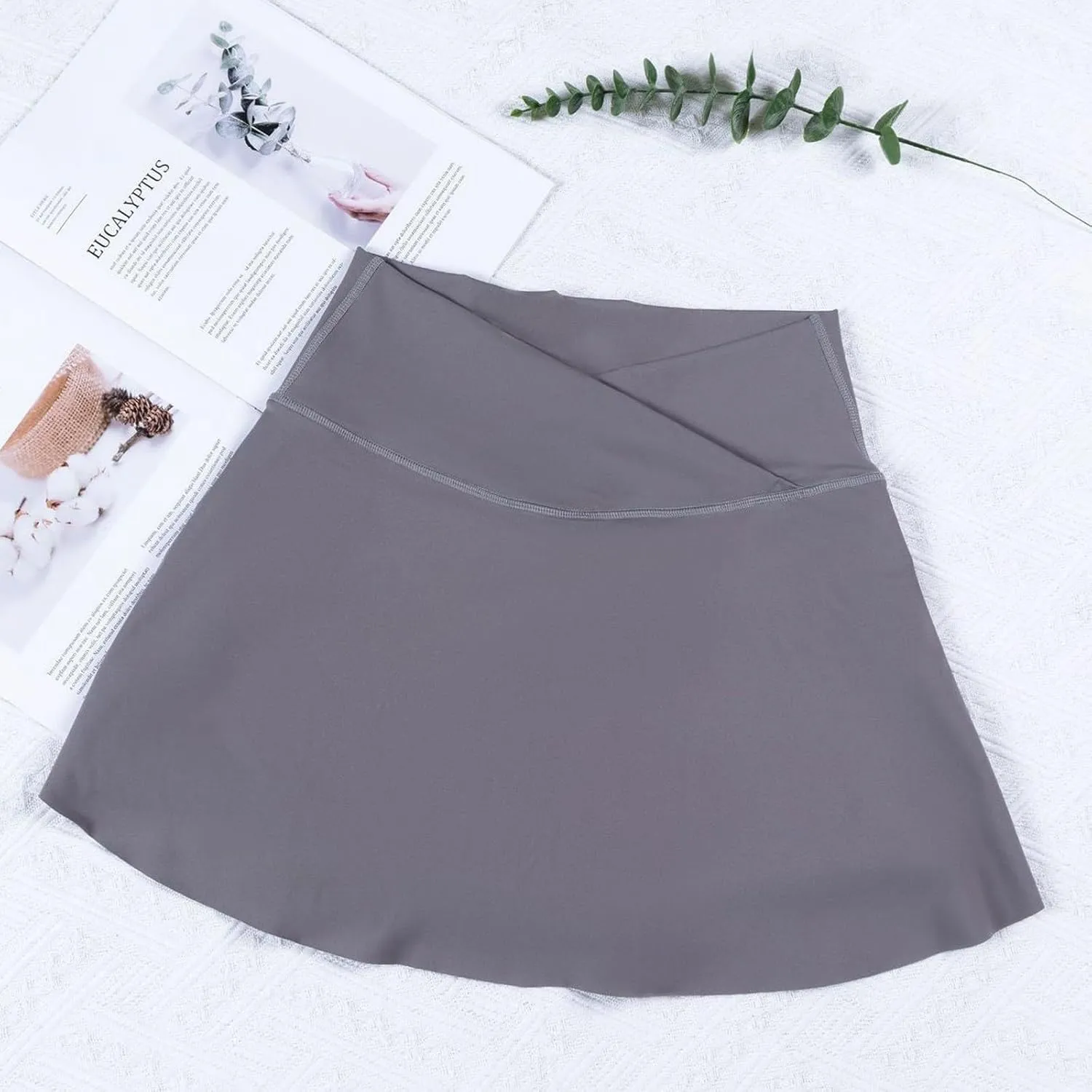 Women's Summer Athletic Loose Trendy Quick Dry Elastic High Waist Solid Color Yoga Fitness Tennis Skirts 2025, S-2XL