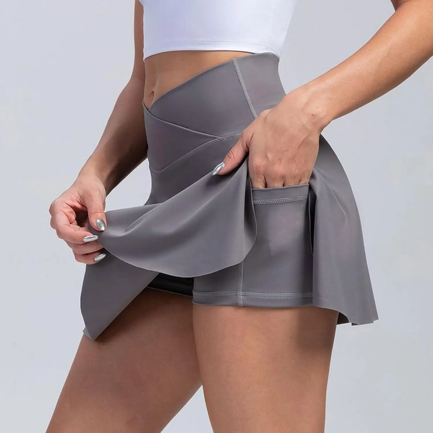 Women's Summer Athletic Loose Trendy Quick Dry Elastic High Waist Solid Color Yoga Fitness Tennis Skirts 2025, S-2XL