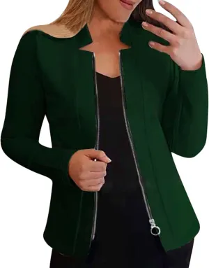 Women's Summer Blazer Trendy Zipper Sleeveless Casual Business Elegant Temperament Simple Soft Stylish Suit Jackets