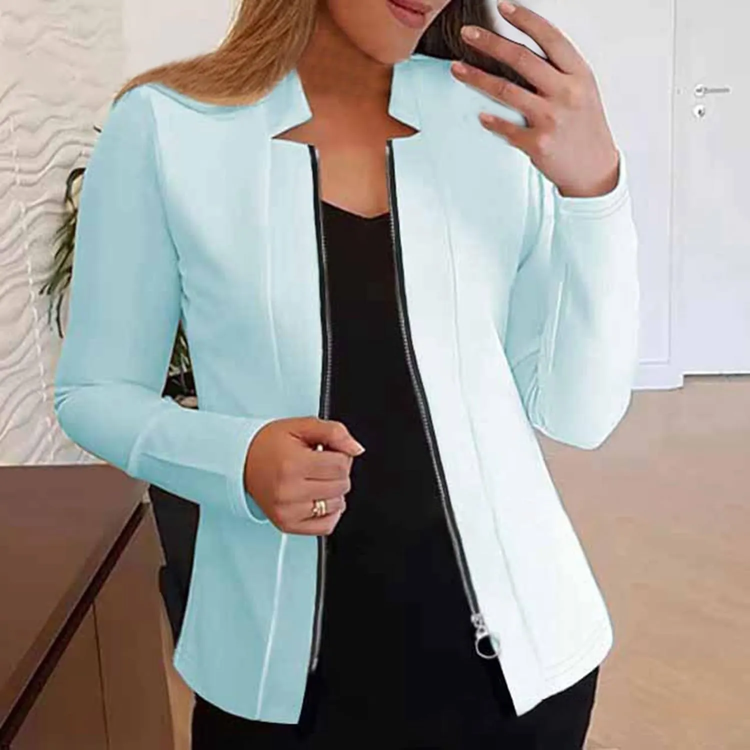 Women's Summer Blazer Trendy Zipper Sleeveless Casual Business Elegant Temperament Simple Soft Stylish Suit Jackets